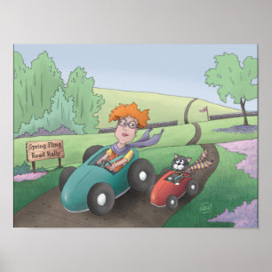 Cat Lady Road Rally Poster