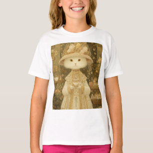 Cat Lady Snow – Victorian Cat with Teacup T-Shirt