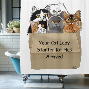 Cat Lady Starter Kit Shower Curtain