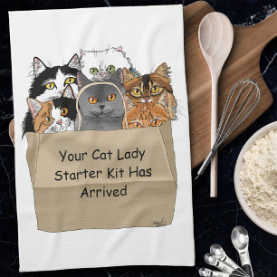 Cat Lady Starter Kit Tea Towel