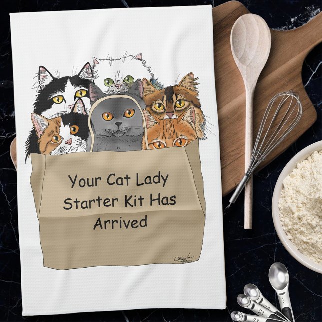 Cat Lady Starter Kit Tea Towel (Creator Uploaded)