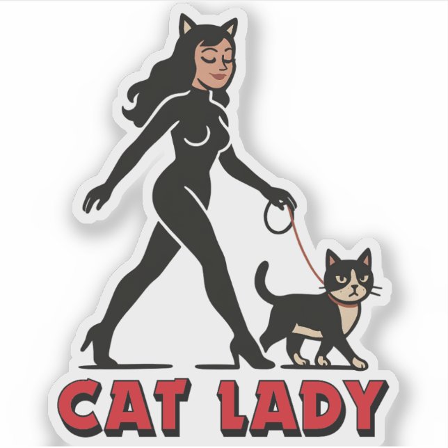 Cat Lady - Tuxedo Cats Lover - Comic Art Graphic (Front)