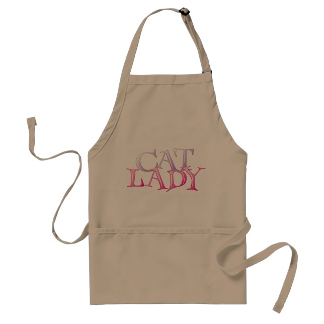 Cat Lady Typography Pink Purple Standard Apron (Front)