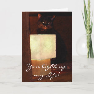 Cat & Lamp Fun Valentines or Romantic Lover's Card