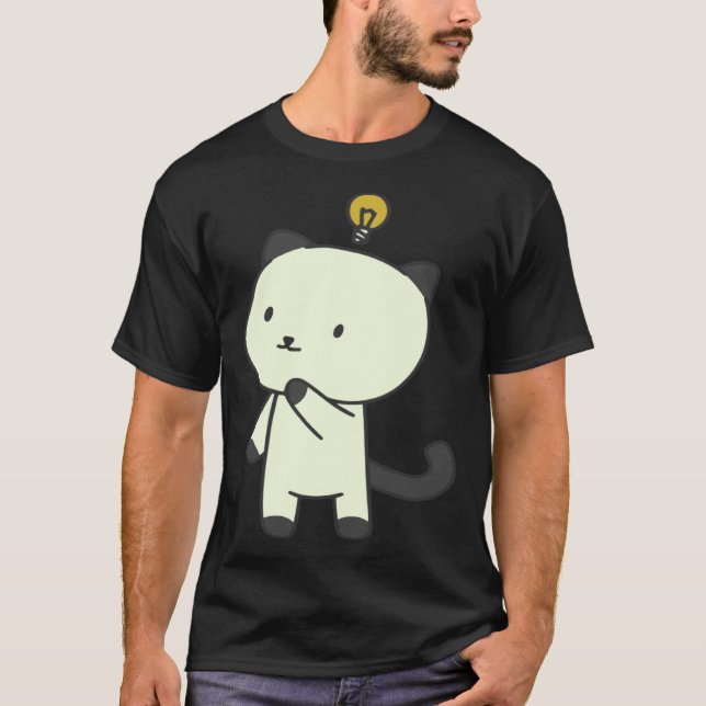 cat  lamp thinking T-Shirt (Front)