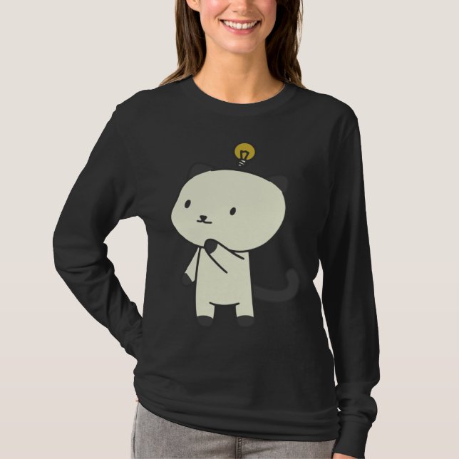 cat  lamp thinking T-Shirt (Front)