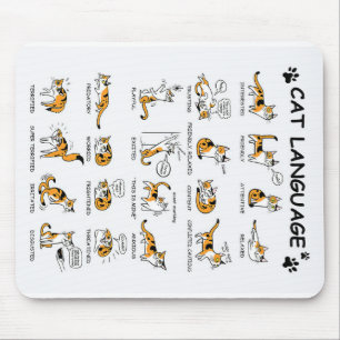 Cat Language, Funny Cat Kitten, Love Cat Gift Idea Mouse Mat