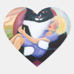 Cat Lap Heart Sticker