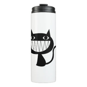 Cat Laughing Grinning Evil Teeth Psycho Animal Thermal Tumbler