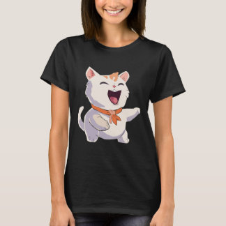 Cat Laughing Illustration T-Shirt