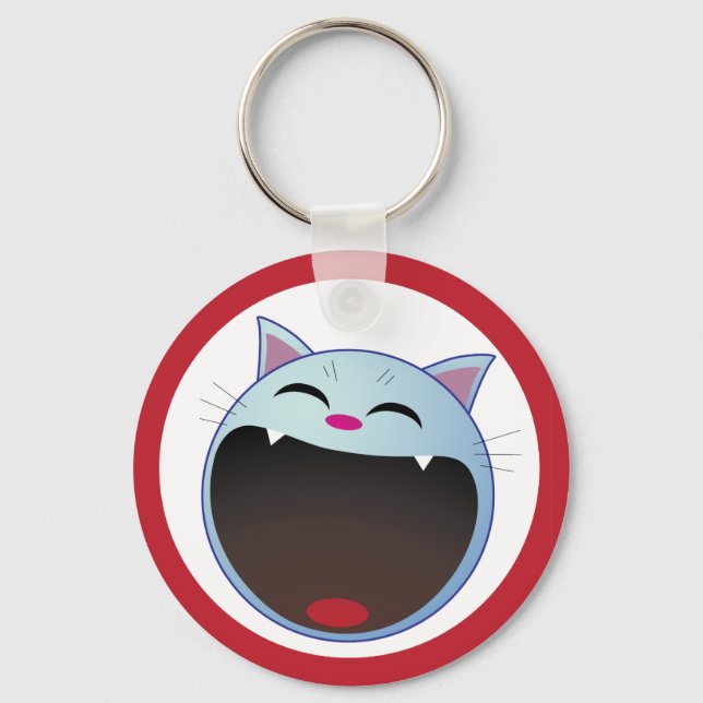 cat laughing key ring (Front)