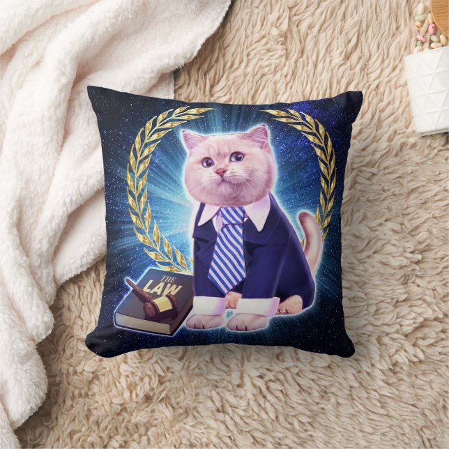 Cat lawyer in space                                cushion (Blanket)