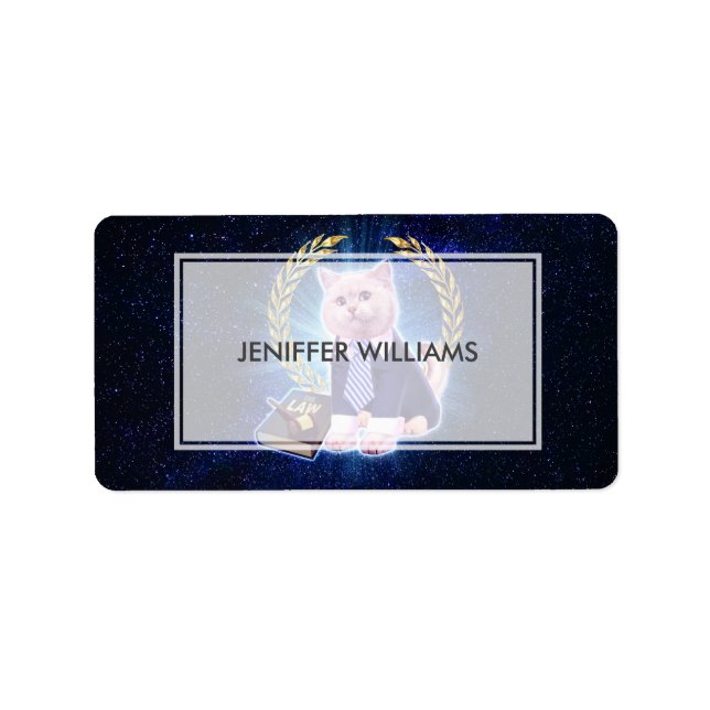 Cat lawyer in space                                label (Front)