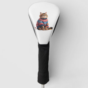 Cat Leaf Fall Hello Autumn Funny Cat Kitten Lover Golf Head Cover