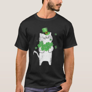 Cat Leprechaun Cat Lover Shamrock St Patrick's Day T-Shirt