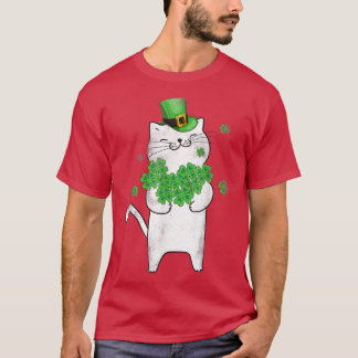 Cat Leprechaun Cat Lover Shamrock St Patrick's Day T-Shirt