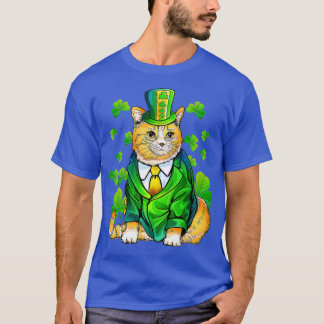 Cat Leprechaun  Cat Lover Shamrock St Patricks Day T-Shirt