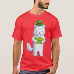Cat Leprechaun Happy St Patricks Day Irish Shamroc T-Shirt