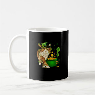 Cat Leprechaun Hat Shamrock St Patrick's Day Gold  Coffee Mug
