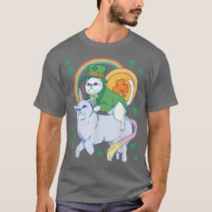 Cat Leprechaun Shamrock Saint Patrick's Day  T-Shirt