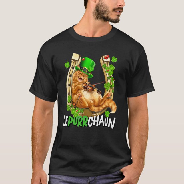 Cat Leprechaun St Patrick S Day Lepurrchaun Shamro T-Shirt (Front)