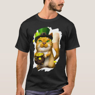 Cat Leprechaun St Patricks Day Kitten Cats 6 T-Shirt