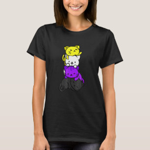 Cat  LGB Nonbinary Flag Cats LGBQ Pride Month T-Shirt