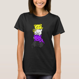 Cat  LGB Nonbinary Flag Cats LGBQ Pride Month T-Shirt