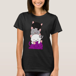 Cat Lgbt Asexual Flag Cats Lgbtq Pride Month T-Shirt
