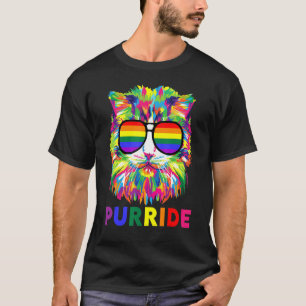 Cat Lgbt Gay Rainbow Pride Flag Boys Men Girls Wom T-Shirt