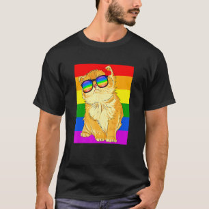 Cat Lgbt Gay Rainbow Pride Flag T-Shirt