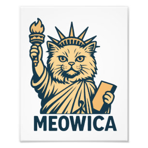 Cat Liberty Meowica Patriotic Feline Freedom Photo Print