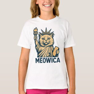 Cat Liberty Meowica Patriotic Feline Freedom T-Shirt