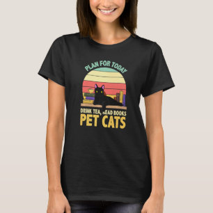 Cat Librarian Bookworm T-Shirt