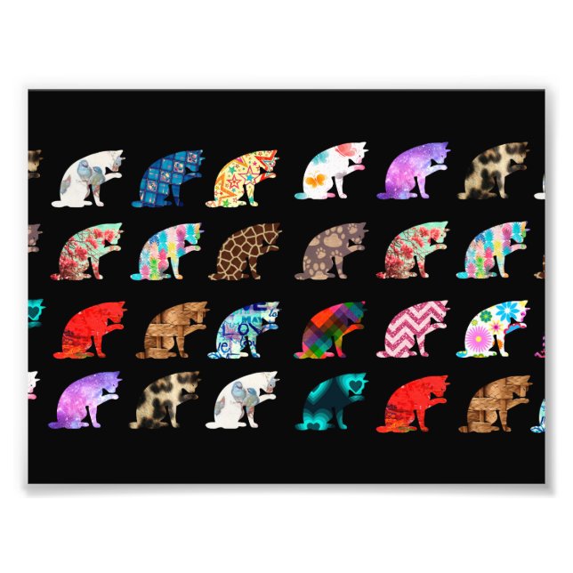 Cat Licking Pattern Photo Print (Front)