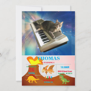 Cat lies on the keyboard invitation