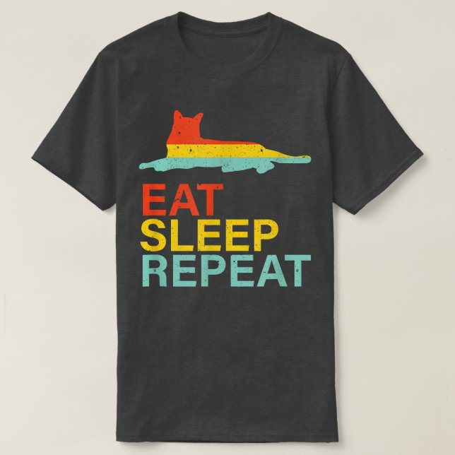 Cat Life  Eat  T-Shirt (Design Front)