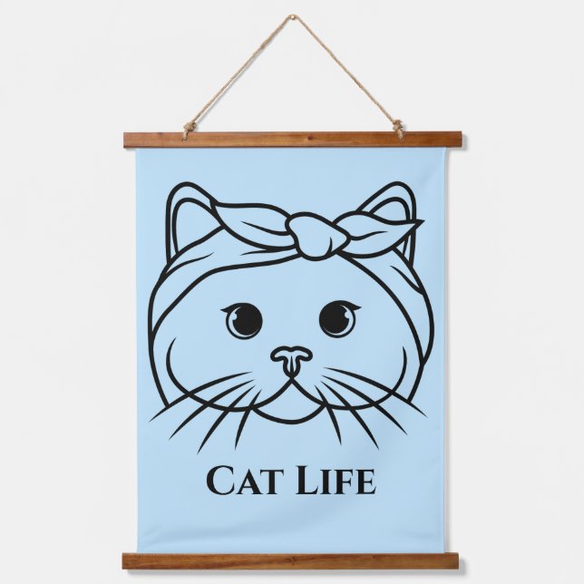 Cat Life Tapestry, Cat Tapestries, Cat Life Hanging Tapestry (Front)