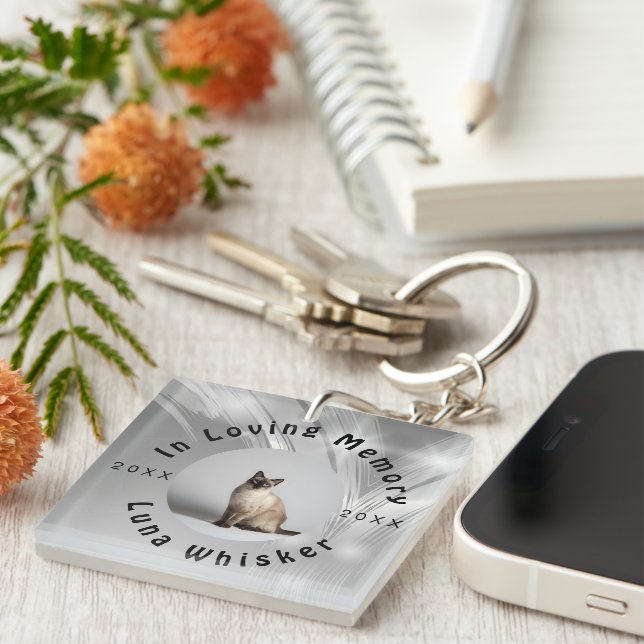 Cat Life Timeline Photo Memory Art Key Ring (Front Right)