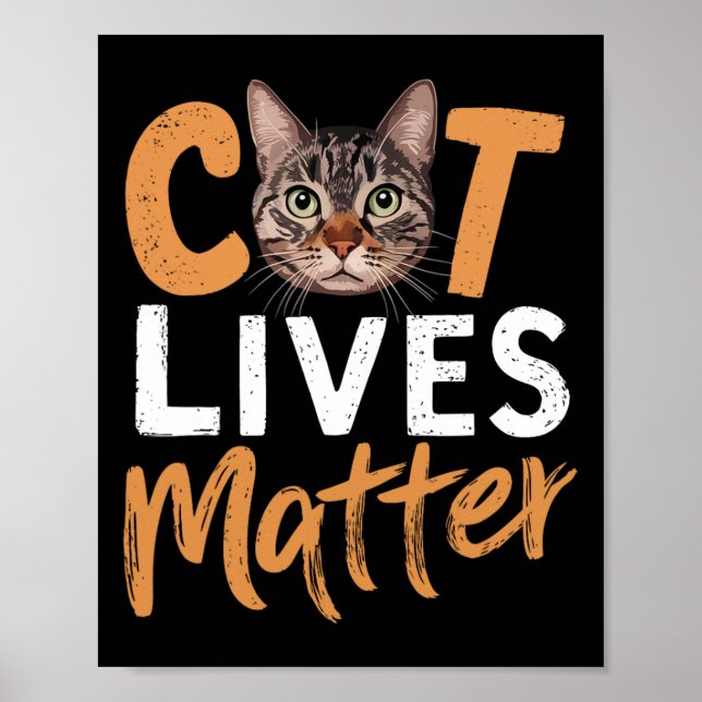 Cat Live Problem Gift Idea For Cat Lover And Suppo Poster (Front)