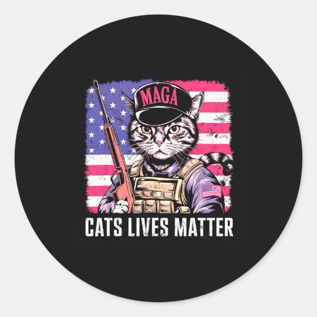 Cat Lives  Classic Round Sticker (Front)