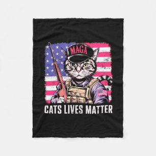 Cat Lives  Fleece Blanket