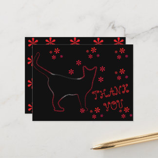 CAT LLINE ART POSTCARD