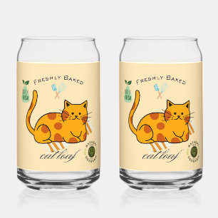 Cat Loaf Funny Can Glass