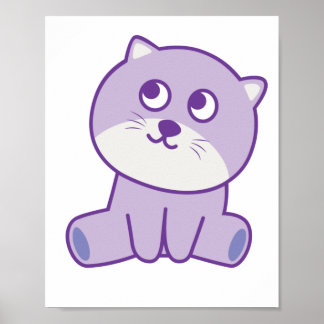 cat looking to the sky poster