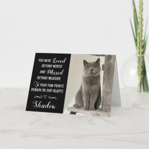Cat Loss Sympathy Card Personalised Photo Pet Name