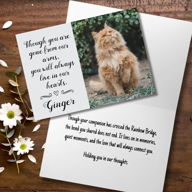 Cat Loss Sympathy Card Personalised Photo Pet Name (Cat sympathy cards)