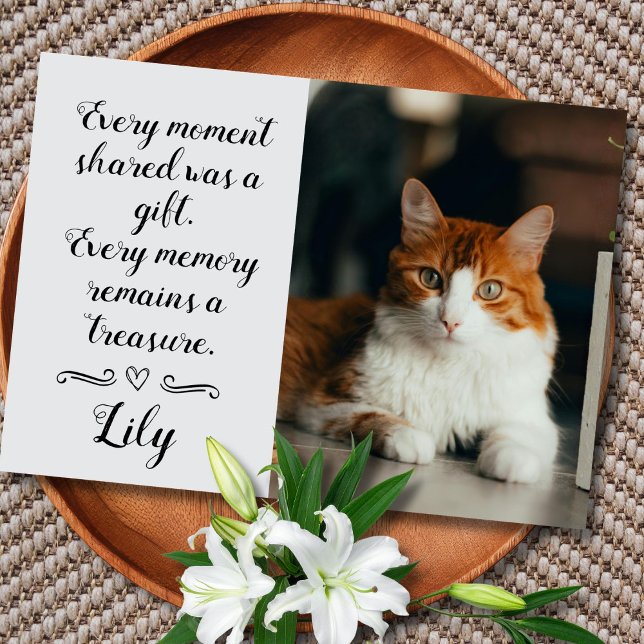 Cat Loss Sympathy Card Personalized Photo Pet Name (Cat Sympathy Card)