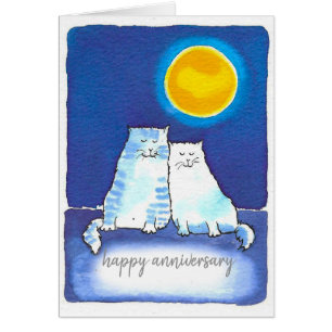 Cat love Anniversary card