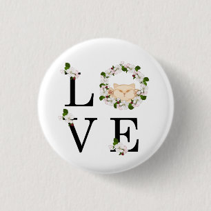 Cat Love. Apple blossom 3 Cm Round Badge